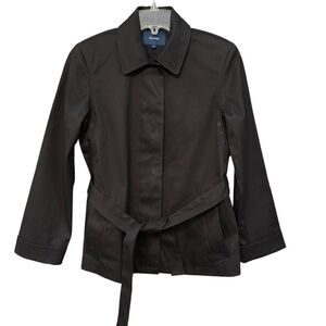 Façonnable Black Cotton Belted Jacket XS